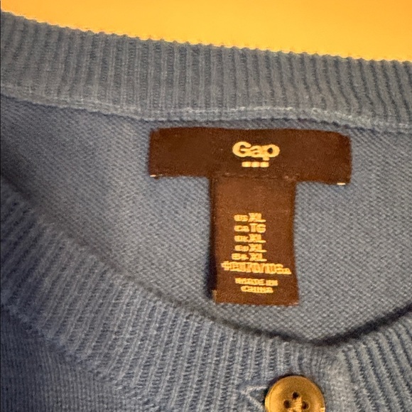 GAP Vibrant Blue Women's Cardigan 100% Cotton XL - Picture 3 of 4